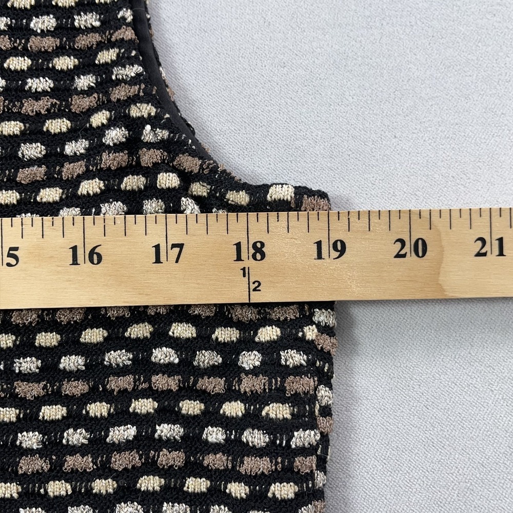 St John Knit Top Women Medium Brown Textured Sleeveless Mock Neck Tank USA - Picture 10 of 12